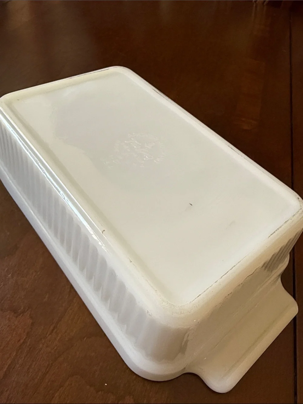 VTG Anchor Hocking Fire King #1409 milk glass backing loaf pan dish classic 1qt